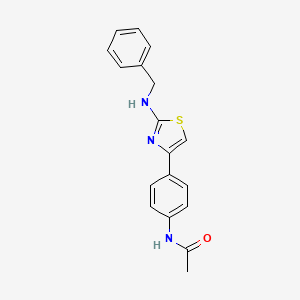 molecular formula C18H17N3OS B4650863 N-{4-[2-(benzylamino)-1,3-thiazol-4-yl]phenyl}acetamide 