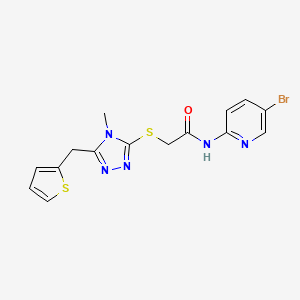 molecular formula C15H14BrN5OS2 B4650877 N-(5-bromo-2-pyridinyl)-2-{[4-methyl-5-(2-thienylmethyl)-4H-1,2,4-triazol-3-yl]thio}acetamide 