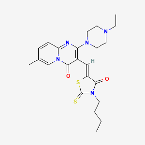 3-[(3-butyl-4-oxo-2-thioxo-1,3-thiazolidin-5-ylidene)methyl]-2-(4-ethyl-1-piperazinyl)-7-methyl-4H-pyrido[1,2-a]pyrimidin-4-one