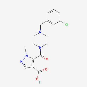 molecular formula C17H19ClN4O3 B4650891 5-{[4-(3-chlorobenzyl)-1-piperazinyl]carbonyl}-1-methyl-1H-pyrazole-4-carboxylic acid 