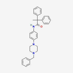 molecular formula C32H33N3O B4650897 N-[4-(4-benzyl-1-piperazinyl)phenyl]-2,2-diphenylpropanamide 