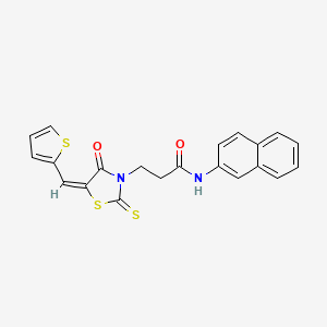 molecular formula C21H16N2O2S3 B4650905 N-2-naphthyl-3-[4-oxo-5-(2-thienylmethylene)-2-thioxo-1,3-thiazolidin-3-yl]propanamide 