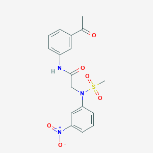 molecular formula C17H17N3O6S B4650913 N~1~-(3-acetylphenyl)-N~2~-(methylsulfonyl)-N~2~-(3-nitrophenyl)glycinamide 