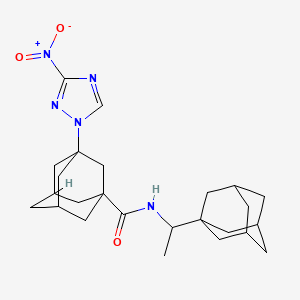 molecular formula C25H35N5O3 B4650915 N-[1-(1-adamantyl)ethyl]-3-(3-nitro-1H-1,2,4-triazol-1-yl)-1-adamantanecarboxamide 