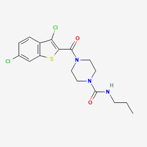molecular formula C17H19Cl2N3O2S B4650922 4-[(3,6-dichloro-1-benzothien-2-yl)carbonyl]-N-propyl-1-piperazinecarboxamide 