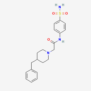 molecular formula C20H25N3O3S B4650936 N-[4-(aminosulfonyl)phenyl]-2-(4-benzyl-1-piperidinyl)acetamide 