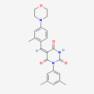 molecular formula C24H25N3O4 B4650940 1-(3,5-dimethylphenyl)-5-[2-methyl-4-(4-morpholinyl)benzylidene]-2,4,6(1H,3H,5H)-pyrimidinetrione 