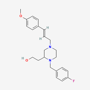 molecular formula C23H29FN2O2 B4650941 2-{1-(4-fluorobenzyl)-4-[(2E)-3-(4-methoxyphenyl)-2-propen-1-yl]-2-piperazinyl}ethanol 