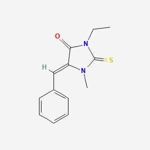 molecular formula C13H14N2OS B4650961 5-benzylidene-3-ethyl-1-methyl-2-thioxo-4-imidazolidinone 