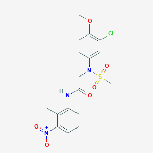 molecular formula C17H18ClN3O6S B4650965 N~2~-(3-chloro-4-methoxyphenyl)-N~1~-(2-methyl-3-nitrophenyl)-N~2~-(methylsulfonyl)glycinamide 