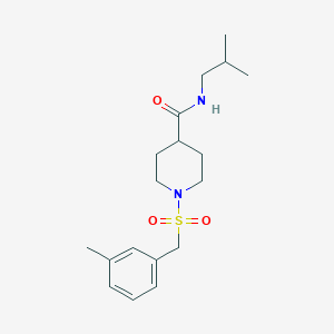 molecular formula C18H28N2O3S B4650967 N-isobutyl-1-[(3-methylbenzyl)sulfonyl]-4-piperidinecarboxamide 