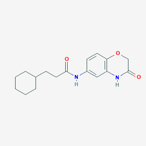 molecular formula C17H22N2O3 B4650998 3-cyclohexyl-N-(3-oxo-3,4-dihydro-2H-1,4-benzoxazin-6-yl)propanamide 