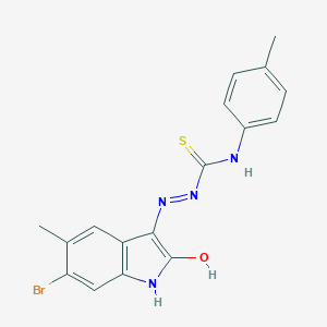 molecular formula C17H15BrN4OS B465101 6-bromo-5-methyl-1H-indole-2,3-dione 3-[N-(4-methylphenyl)thiosemicarbazone] 