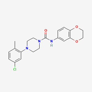 molecular formula C20H22ClN3O3 B4651018 4-(5-chloro-2-methylphenyl)-N-(2,3-dihydro-1,4-benzodioxin-6-yl)-1-piperazinecarboxamide 