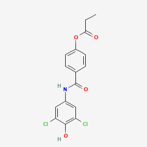 molecular formula C16H13Cl2NO4 B4651040 4-{[(3,5-dichloro-4-hydroxyphenyl)amino]carbonyl}phenyl propionate 