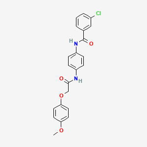 molecular formula C22H19ClN2O4 B4651087 3-chloro-N-(4-{[(4-methoxyphenoxy)acetyl]amino}phenyl)benzamide 
