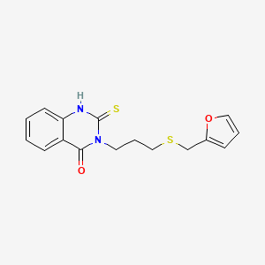 molecular formula C16H16N2O2S2 B4651102 3-{3-[(2-furylmethyl)thio]propyl}-2-thioxo-2,3-dihydro-4(1H)-quinazolinone 