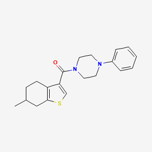 molecular formula C20H24N2OS B4651106 1-[(6-methyl-4,5,6,7-tetrahydro-1-benzothien-3-yl)carbonyl]-4-phenylpiperazine 