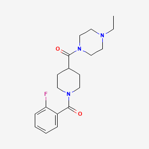 molecular formula C19H26FN3O2 B4651112 1-ethyl-4-{[1-(2-fluorobenzoyl)-4-piperidinyl]carbonyl}piperazine 