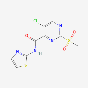 5-chloro-2-(methylsulfonyl)-N-1,3-thiazol-2-yl-4-pyrimidinecarboxamide