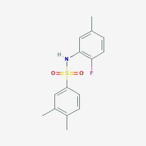 molecular formula C15H16FNO2S B4651129 N-(2-fluoro-5-methylphenyl)-3,4-dimethylbenzenesulfonamide 