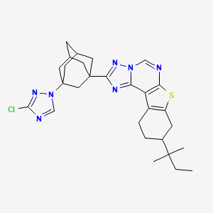 molecular formula C28H34ClN7S B4651147 2-[3-(3-chloro-1H-1,2,4-triazol-1-yl)-1-adamantyl]-9-(1,1-dimethylpropyl)-8,9,10,11-tetrahydro[1]benzothieno[3,2-e][1,2,4]triazolo[1,5-c]pyrimidine 