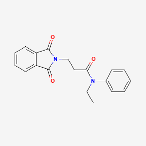 molecular formula C19H18N2O3 B4651155 3-(1,3-dioxo-1,3-dihydro-2H-isoindol-2-yl)-N-ethyl-N-phenylpropanamide 