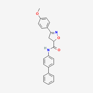molecular formula C23H20N2O3 B4651160 N-4-biphenylyl-3-(4-methoxyphenyl)-4,5-dihydro-5-isoxazolecarboxamide 
