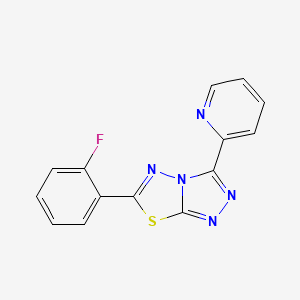 molecular formula C14H8FN5S B4651168 6-(2-fluorophenyl)-3-(2-pyridinyl)[1,2,4]triazolo[3,4-b][1,3,4]thiadiazole 