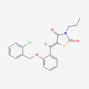 molecular formula C20H18ClNO3S B4651172 5-{2-[(2-chlorobenzyl)oxy]benzylidene}-3-propyl-1,3-thiazolidine-2,4-dione 