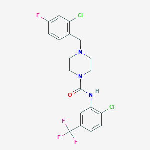 molecular formula C19H17Cl2F4N3O B4651188 4-(2-chloro-4-fluorobenzyl)-N-[2-chloro-5-(trifluoromethyl)phenyl]-1-piperazinecarboxamide 