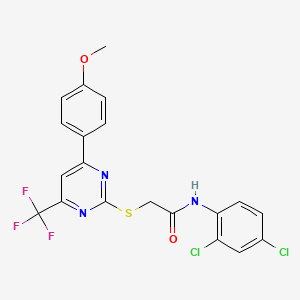 molecular formula C20H14Cl2F3N3O2S B4651196 N-(2,4-dichlorophenyl)-2-{[4-(4-methoxyphenyl)-6-(trifluoromethyl)-2-pyrimidinyl]thio}acetamide 