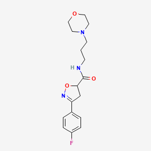 molecular formula C17H22FN3O3 B4651199 3-(4-fluorophenyl)-N-[3-(4-morpholinyl)propyl]-4,5-dihydro-5-isoxazolecarboxamide 