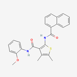 molecular formula C25H22N2O3S B4651206 N-(2-methoxyphenyl)-4,5-dimethyl-2-(1-naphthoylamino)-3-thiophenecarboxamide 