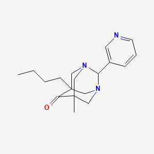 molecular formula C18H25N3O B4651272 5-butyl-7-methyl-2-pyridin-3-yl-1,3-diazatricyclo[3.3.1.1~3,7~]decan-6-one 