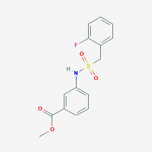 molecular formula C15H14FNO4S B4651298 methyl 3-{[(2-fluorobenzyl)sulfonyl]amino}benzoate 