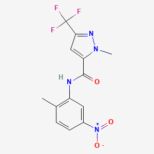 molecular formula C13H11F3N4O3 B4651311 1-methyl-N-(2-methyl-5-nitrophenyl)-3-(trifluoromethyl)-1H-pyrazole-5-carboxamide 