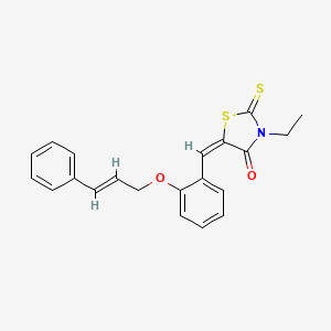 molecular formula C21H19NO2S2 B4651338 3-ethyl-5-{2-[(3-phenyl-2-propen-1-yl)oxy]benzylidene}-2-thioxo-1,3-thiazolidin-4-one 