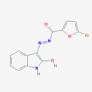 molecular formula C13H8BrN3O3 B465137 5-bromo-N'-(2-oxo-1,2-dihydro-3H-indol-3-ylidene)-2-furohydrazide 