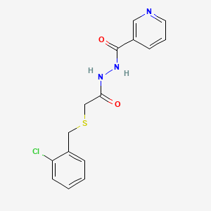 molecular formula C15H14ClN3O2S B4651402 N'-{2-[(2-chlorobenzyl)thio]acetyl}nicotinohydrazide 