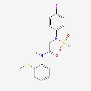 molecular formula C16H17IN2O3S2 B4651441 N~2~-(4-iodophenyl)-N~2~-(methylsulfonyl)-N~1~-[2-(methylthio)phenyl]glycinamide 