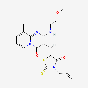 molecular formula C19H20N4O3S2 B4651458 3-[(3-allyl-4-oxo-2-thioxo-1,3-thiazolidin-5-ylidene)methyl]-2-[(2-methoxyethyl)amino]-9-methyl-4H-pyrido[1,2-a]pyrimidin-4-one 
