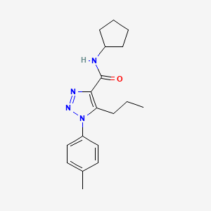 molecular formula C18H24N4O B4651471 N-cyclopentyl-1-(4-methylphenyl)-5-propyl-1H-1,2,3-triazole-4-carboxamide 