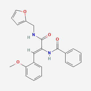 molecular formula C22H20N2O4 B4651477 N-[1-{[(2-furylmethyl)amino]carbonyl}-2-(2-methoxyphenyl)vinyl]benzamide 