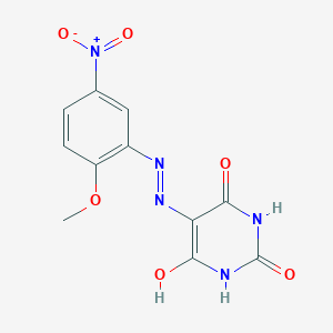 molecular formula C11H9N5O6 B465149 5-[2-(2-methoxy-5-nitrophenyl)hydrazinylidene]pyrimidine-2,4,6(1H,3H,5H)-trione 
