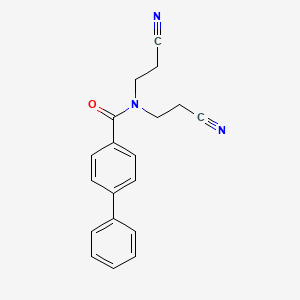 molecular formula C19H17N3O B4651492 N,N-bis(2-cyanoethyl)-4-biphenylcarboxamide 