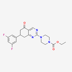 molecular formula C21H22F2N4O3 B4651503 ethyl 4-[7-(3,5-difluorophenyl)-5-oxo-5,6,7,8-tetrahydro-2-quinazolinyl]-1-piperazinecarboxylate 