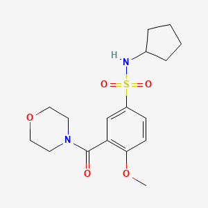molecular formula C17H24N2O5S B4651511 N-cyclopentyl-4-methoxy-3-(4-morpholinylcarbonyl)benzenesulfonamide 