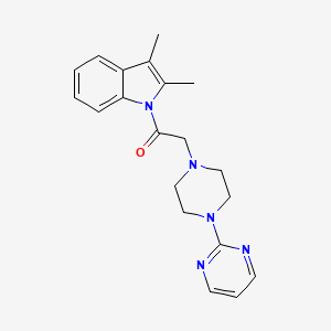 molecular formula C20H23N5O B4651517 2,3-dimethyl-1-{[4-(2-pyrimidinyl)-1-piperazinyl]acetyl}-1H-indole 