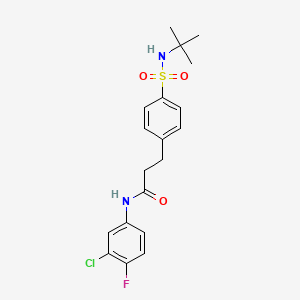 molecular formula C19H22ClFN2O3S B4651520 3-{4-[(tert-butylamino)sulfonyl]phenyl}-N-(3-chloro-4-fluorophenyl)propanamide 